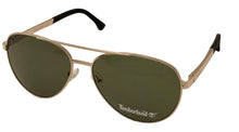 Load image into Gallery viewer, Timberland Gold Mens Metal Aviator Sunglass, Green Lens TB7210. 32N
