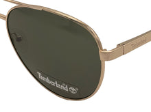 Load image into Gallery viewer, Timberland Gold Mens Metal Aviator Sunglass, Green Lens TB7210. 32N
