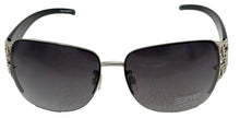 Load image into Gallery viewer, Esprit Womens Sunglass Silver Black Rectangle, Smoke Gradient Lens ET19287 505
