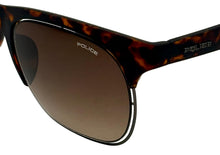 Load image into Gallery viewer, Police Mens Sunglass Dark Havana Soft Square Plastic, SPL160M 738
