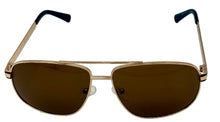 Load image into Gallery viewer, Guess Sunglass Mens Gold Metal Aviator, Smoke Brown Lens GF0244. 32E
