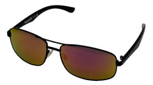 Load image into Gallery viewer, Timberland Sunglass Mens Black Rectangle Aviator, Orange Mirror Lens TU00024. IU
