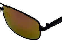 Load image into Gallery viewer, Timberland Sunglass Mens Black Rectangle Aviator, Orange Mirror Lens TU00024. IU
