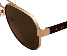 Load image into Gallery viewer, Guess Sunglass Mens Light Gold Metal Aviator, Green Lens Lens GO00011. 32N
