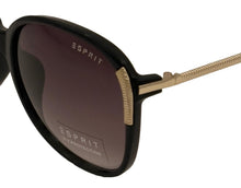 Load image into Gallery viewer, Esprit Womens Sunglass Black Gold Square Plastic Fashion Gradient Len  19453 538

