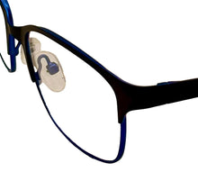 Load image into Gallery viewer, Cosmopolitan Unisex Brown Blue Square Metal Eyewear Frame C911. 52mm
