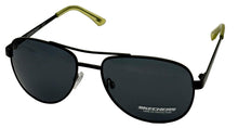 Load image into Gallery viewer, Skechers Mens Shiny Black Aviator Metal Sunglass, Solid Smoke Lens SE8058. 1A
