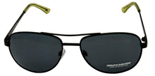Load image into Gallery viewer, Skechers Mens Shiny Black Aviator Metal Sunglass, Solid Smoke Lens SE8058. 1A
