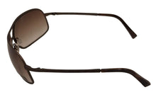 Load image into Gallery viewer, John Varvatos Mens Matte Brown Aviator Wrap Sunglass, Brown Lens V708
