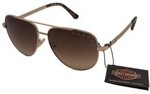 Load image into Gallery viewer, Harley Davidson Mens Gold Metal Aviator Sunglass, Gradient Lens HD5052. 32F
