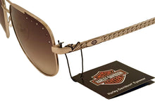 Load image into Gallery viewer, Harley Davidson Mens Gold Metal Aviator Sunglass, Gradient Lens HD5052. 32F
