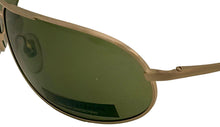 Load image into Gallery viewer, John Varvatos Mens Matte Gold  Metal Rectangle  Sunglass, Green Lens V106
