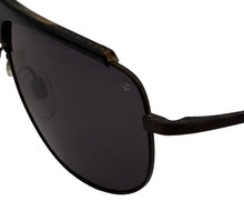Load image into Gallery viewer, John Varvatos Mens Black Metal Rectangle Aviator Sunglass Smoke Lens V754

