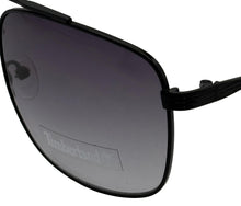 Load image into Gallery viewer, Timberland Black Mens Metal Rectangle Aviator Sunglass Gradient Lens TB7257. 1B
