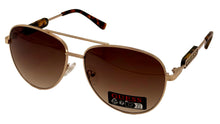 Load image into Gallery viewer, Guess Sunglass Mens Gold Metal Aviator, Brown Gradient Lens GO00001. 32F
