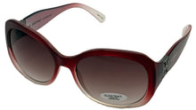 Load image into Gallery viewer, Ellen Tracy Womens Crystal Burgundy  Plastic Rectangle Sunglass ET527 2
