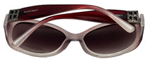 Load image into Gallery viewer, Ellen Tracy Womens Crystal Burgundy  Plastic Rectangle Sunglass ET527 2
