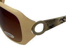 Load image into Gallery viewer, Ellen Tracy Womens Sunglass Cream Plastic Rectangle Brown Gradient Lens ET514 2
