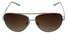 Load image into Gallery viewer, Ellen Tracy Womens White Metal Aviator Sunglass, Brown Gradient Lens ET518 2
