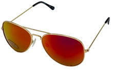 Load image into Gallery viewer, Perry Ellis Mens Sunglass Classic Gold Metal Aviator, Orange Mirror Lens PE47 1
