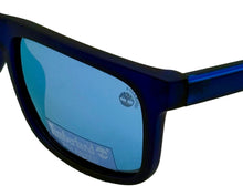 Load image into Gallery viewer, Timberland Men Sunglass Matte Black Blue Plastic Square, Polarized Lens TB7153 91D

