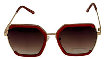 Load image into Gallery viewer, Guess Sunglass Womens Shiny Bordeaux Oversized Square Gradient Lens GF0418. 69T
