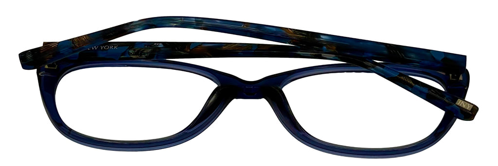 Jones New York Blue Unisex Plastic Soft Cat Eye Eyewear Frame, J774 57mm