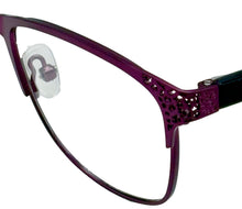 Load image into Gallery viewer, Jones New York Unisex Stainless Steel  Soft Square Eyewear ,VJON497 Purple. 51mm
