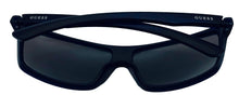 Load image into Gallery viewer, Guess Mens Matte Navy Rectangle Wrap Sunglasses, Silver Mirror Lens. GF0198. 91C
