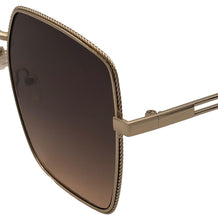 Load image into Gallery viewer, Guess Sunglass Womens Gold Oversized Square, Gradient Lens GF0419. 32B
