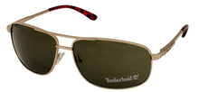 Load image into Gallery viewer, Timberland Sunglass Mens Gold Rectangle Aviator, Green Lens TB7259. 32N
