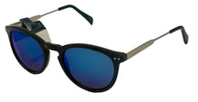 Load image into Gallery viewer, Converse Mens Round Nerd Plastic Black Sunglass, Blue Flash Lens Capitan
