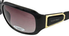 Load image into Gallery viewer, Ellen Tracy Womens Sunglass Plastic Rectangle Black Gold, Gradient Lens ET 517. 1
