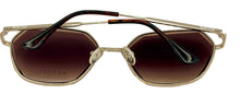Load image into Gallery viewer, Kenneth Cole Reaction Gold Womens Fashion Square Metal Sunglass KC1389. 32F
