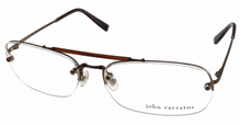 Load image into Gallery viewer, John Varvatos Mens Eyeglass Rimless Rectangle Brown / Metal V102 60mm
