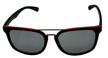 Load image into Gallery viewer, Perry Ellis Mens Sunglass Black Red Plastic Square, Solid Smoke Len PE84 2
