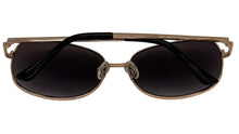 Load image into Gallery viewer, Kenneth Cole Reaction Shiny Gold Womens Square Metal Sunglass KC1359. 32B

