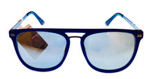 Load image into Gallery viewer, Fila Mens Matte Blue Soft Square Metal Sunglass, Flash Lens SF9341 C03X
