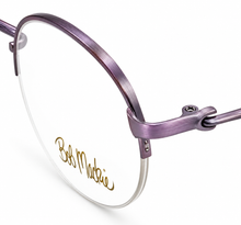 Load image into Gallery viewer, Bob Mackie Mens Satin Violet Round Rimless Metal Eyewear Frame. BM 854. 47mm

