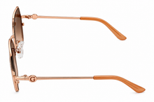 Load image into Gallery viewer, Guess Sunglass Womens Rose Gold Oversized Square Brown Gradient Lens GO00005 28F
