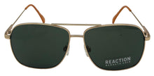 Load image into Gallery viewer, Kenneth Cole Rectangle Aviator Mens Gold Metal Sunglass, Green Lens KC1371. 32N
