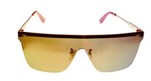 Load image into Gallery viewer, Converse Mens Flat Front Mount Rose Gold Metal Shield Sunglass, Gold Flash Lens H119
