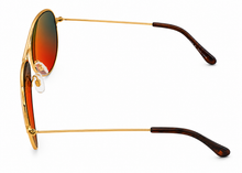 Load image into Gallery viewer, Tony Hawk Mens Sunglass Classic Gold Metal Aviator, Orange Lens TH47 1
