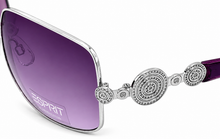 Load image into Gallery viewer, Share Esprit Sunglass Womens Silver Violet Fashion Aviator, Violet Lens 19324 517
