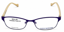 Load image into Gallery viewer, Lucky Mens Ophthalmic Soft Rectangle Metal Frame. D503 Purple. 53mm
