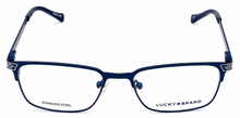 Load image into Gallery viewer, Lucky Brand Big Kids Ophthalmic Eyeglass Rectangle Blue Metal D802 50mm
