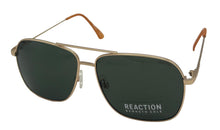 Load image into Gallery viewer, Kenneth Cole Rectangle Aviator Mens Gold Metal Sunglass, Green Lens KC1371. 32N
