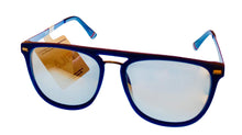 Load image into Gallery viewer, Fila Mens Matte Blue Soft Square Metal Sunglass, Flash Lens SF9341 C03X
