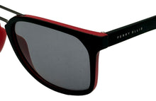 Load image into Gallery viewer, Perry Ellis Mens Sunglass Black Red Plastic Square, Solid Smoke Len PE84 2
