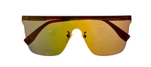 Load image into Gallery viewer, Converse Mens Flat Front Mount Rose Gold Metal Shield Sunglass, Gold Flash Lens H119
